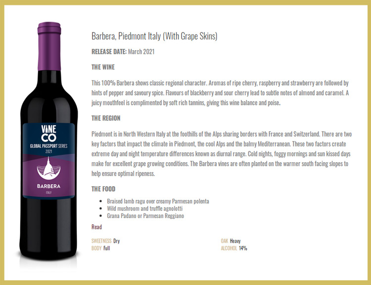 Passport Barbera 2021